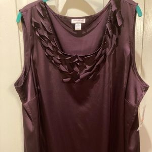 Deep Purple Sleeveless Blouse (Plus)